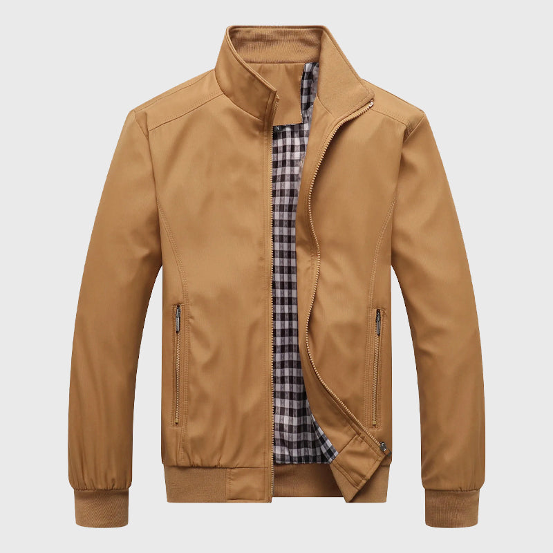 Men’s Streamlined Slim-Fit Stand Collar Bomber Jacket