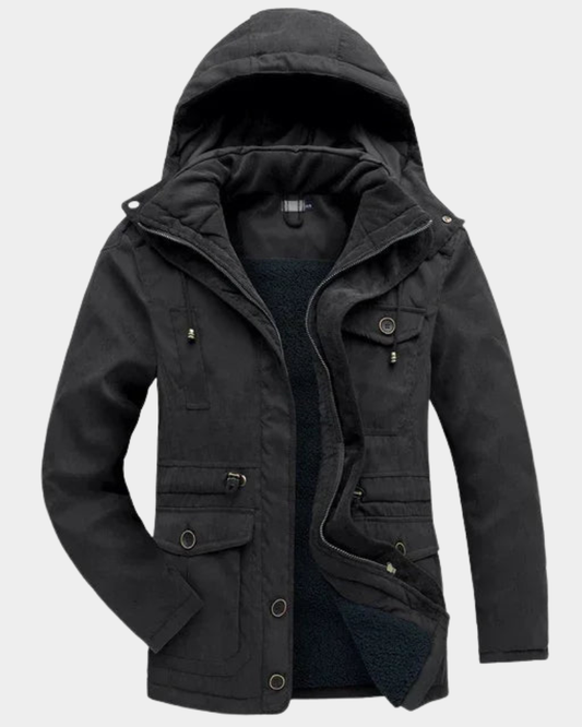 Men’s Detachable-Hood Waterproof Winter Parka