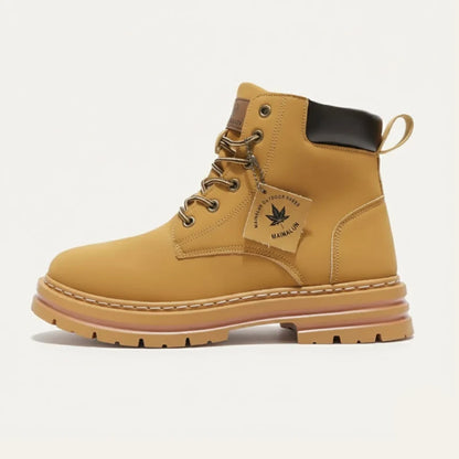 Men’s Fur-Lined Winter Snow Boots with Chunky Lug Sole
