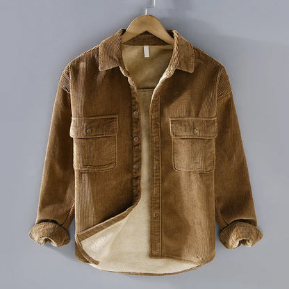 Men’s Corduroy Button-Front Utility Overshirt