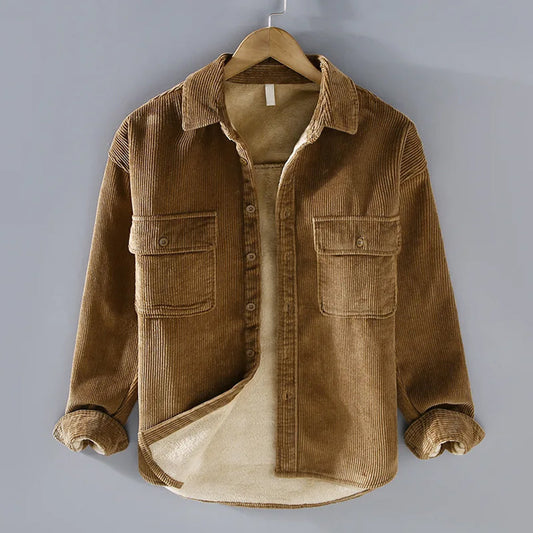 Men’s Corduroy Button-Front Utility Overshirt