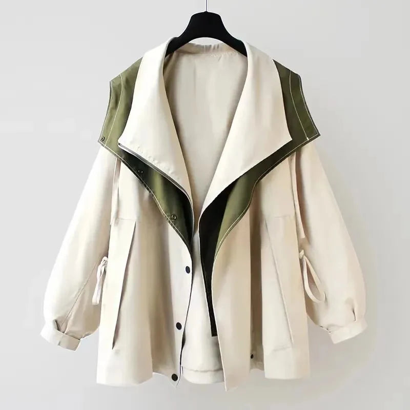 Women's Elegant Windproof Jacket with Weather-Resistant Protection