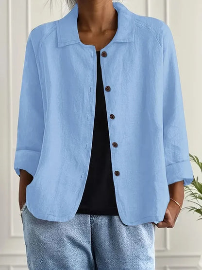 Women’s Relaxed Lightweight Jacket with Three-Quarter Sleeves