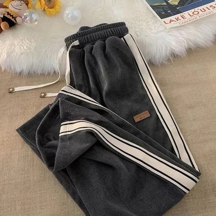 Women’s Fleece-Lined Corduroy Wide-Leg Sweatpants