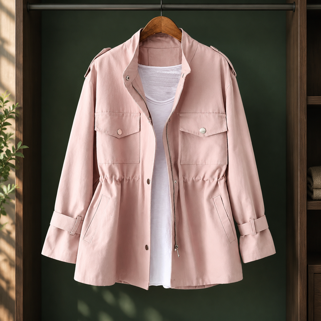 Women’s Relaxed Drawstring Waist Utility Jacket