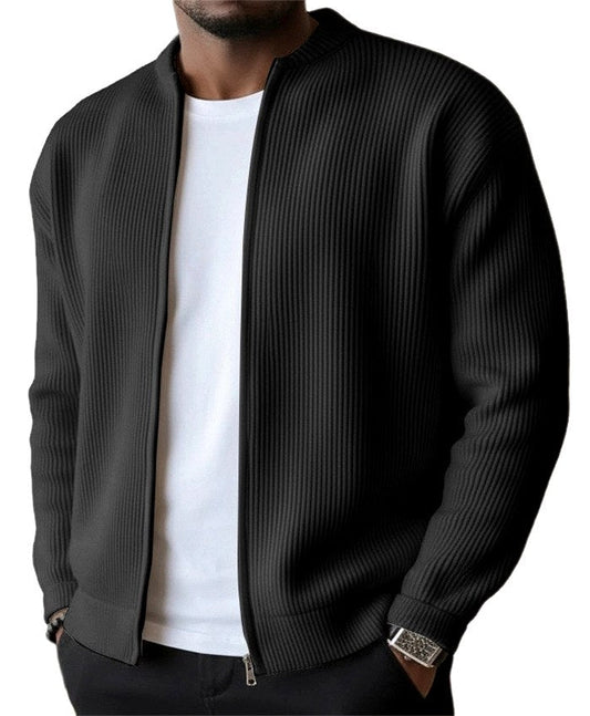 Men’s Lightweight Corduroy Stand-Collar Zip Cardigan