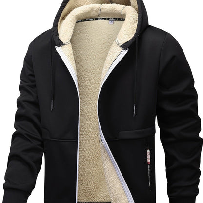 Men’s Plush-Lined Stretch Hooded Winter Jacket