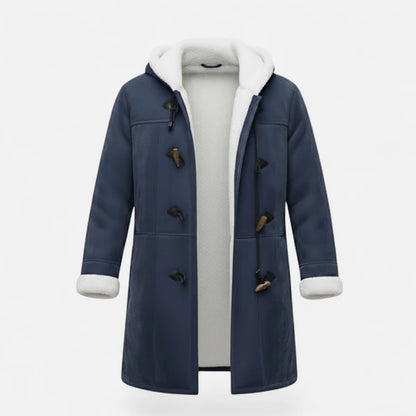 Women’s Hooded Winter Coat with Tailored Button Front and Pockets