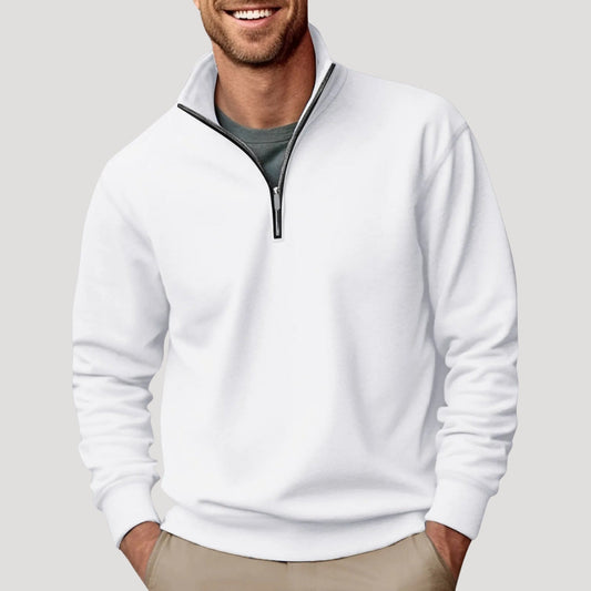 Men’s Lightweight Cotton-Blend Half-Zip Sweatshirt