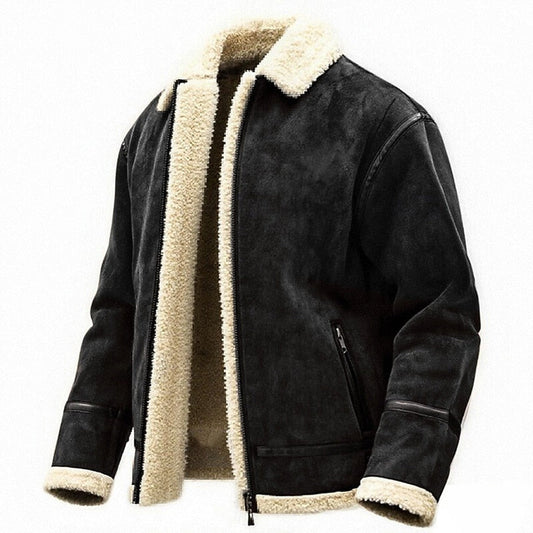 Men’s Plush-Lined Classic Aviator Zip Jacket