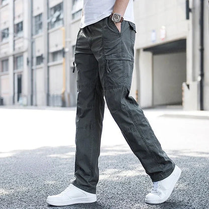Men’s Stretch Cotton Cargo Pants with Utility Pockets