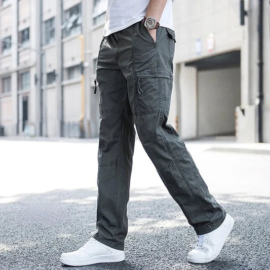 Men’s Stretch Cotton Cargo Pants with Utility Pockets