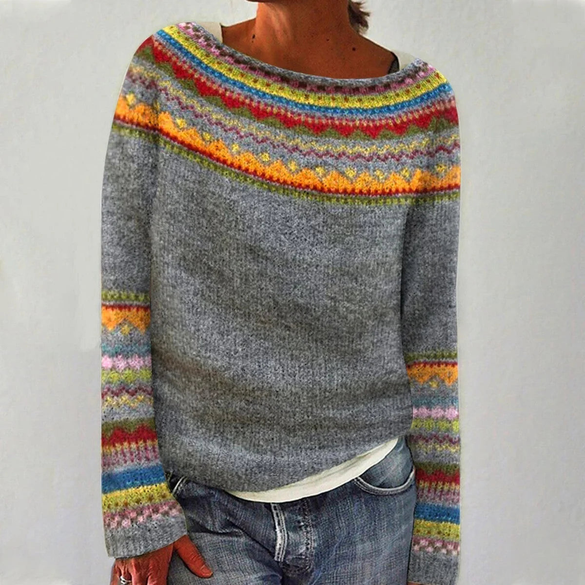 Women’s Soft Knit Crew Neck Sweater for Cool Weather