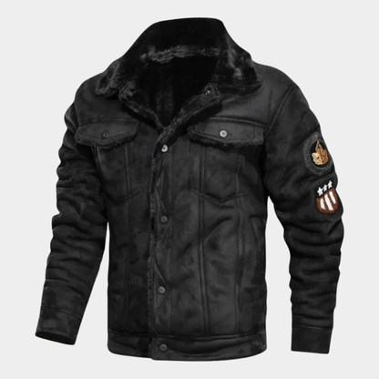 Men’s Sherpa-Lined Trucker Jacket with Warm Collar