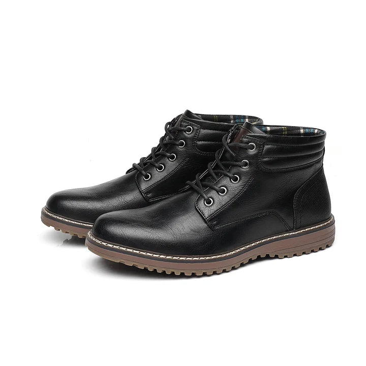 Men’s Business Ankle Boots with Round Toe and Medium Heel