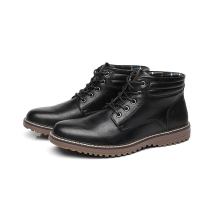 Men’s Business Ankle Boots with Round Toe and Medium Heel