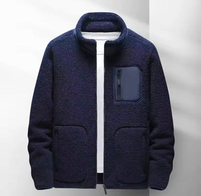 Men’s Plush Fleece High-Collar Zip Jacket