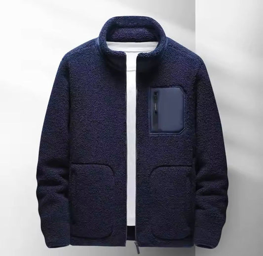 Men’s Plush Fleece High-Collar Zip Jacket