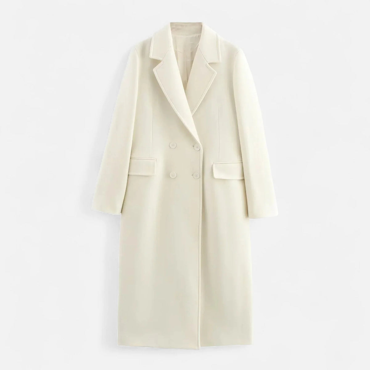 Women’s Classic Double-Breasted Trench Coat with Lapel Collar