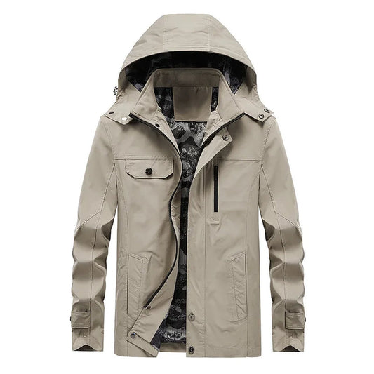 Men’s Lightweight Water-Resistant Hooded Windbreaker
