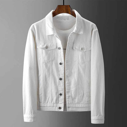 Men’s Slim-Fit Denim Point Collar Jacket