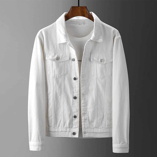 Men’s Slim-Fit Denim Point Collar Jacket