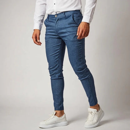 Men’s Slim-Fit Wool Blend Business Trousers