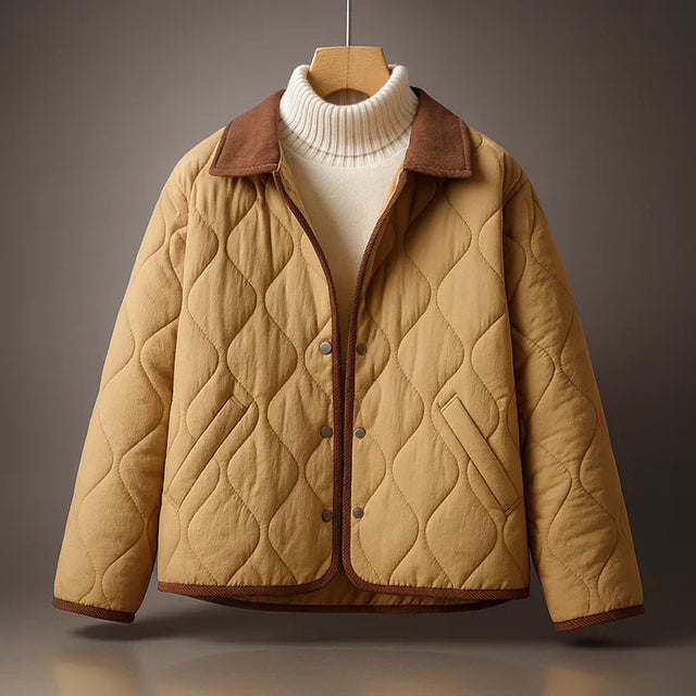 Women’s Lightweight Quilted Jacket with Lapel Collar