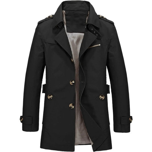 Men’s Classic Longline Double-Breasted Trench Coat