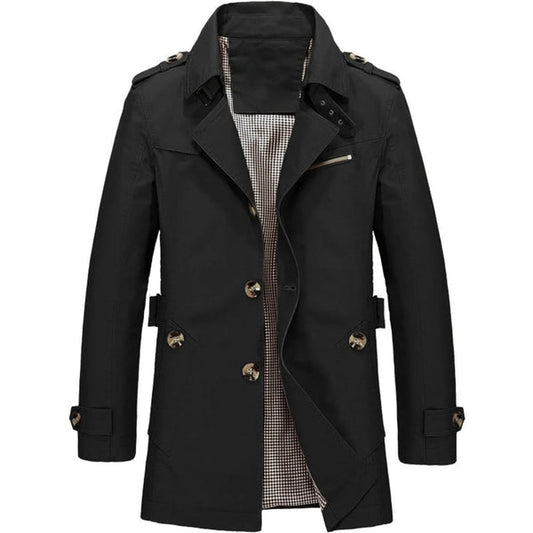 Men’s Classic Longline Double-Breasted Trench Coat