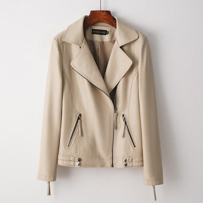 Women’s Structured Leather Jacket with Polished Finish