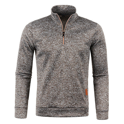 Men’s Heathered Quarter-Zip Mock Neck Sweater
