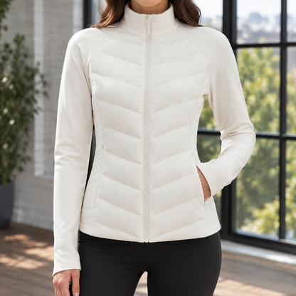 Women’s Chevron Quilted Lightweight Zip Jacket