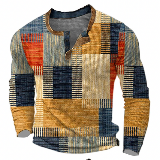 Men’s Modern Patterned Knit Crew Neck Sweater