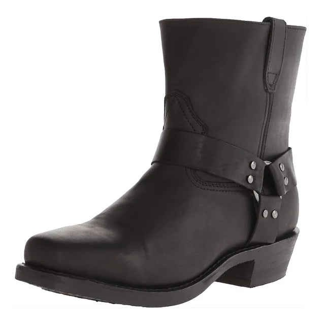 Men’s Rugged Harness Boots with Classic Buckle Strap