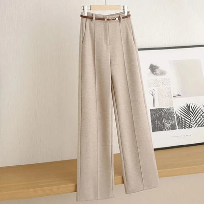 Women’s Warm Lambswool Straight-Leg Trousers