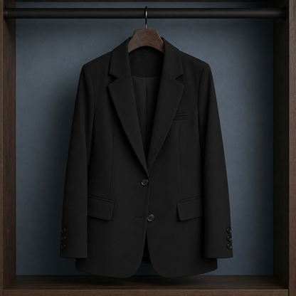 Women’s Structured Two-Button Blazer with Notched Lapels