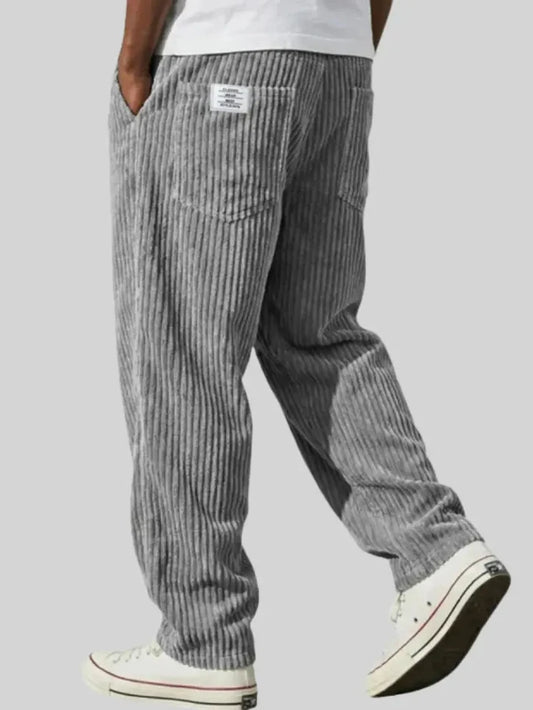 Men’s Relaxed Corduroy Trousers with Drawstring Waist