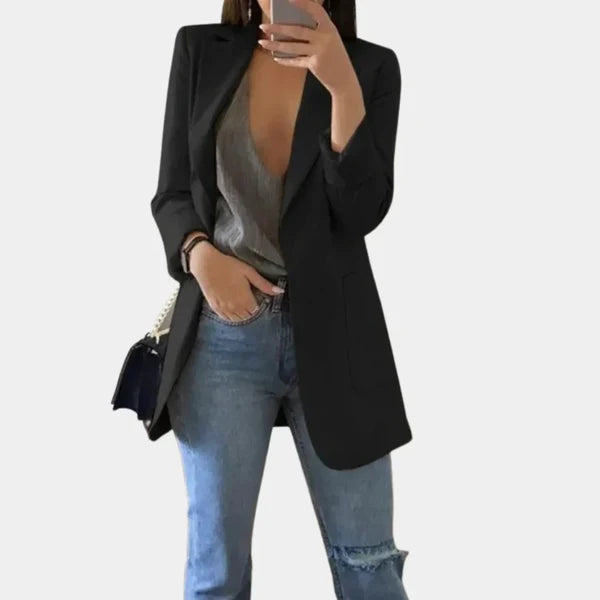 Women’s Longline Structured Blazer with Sleek Tailored Fit