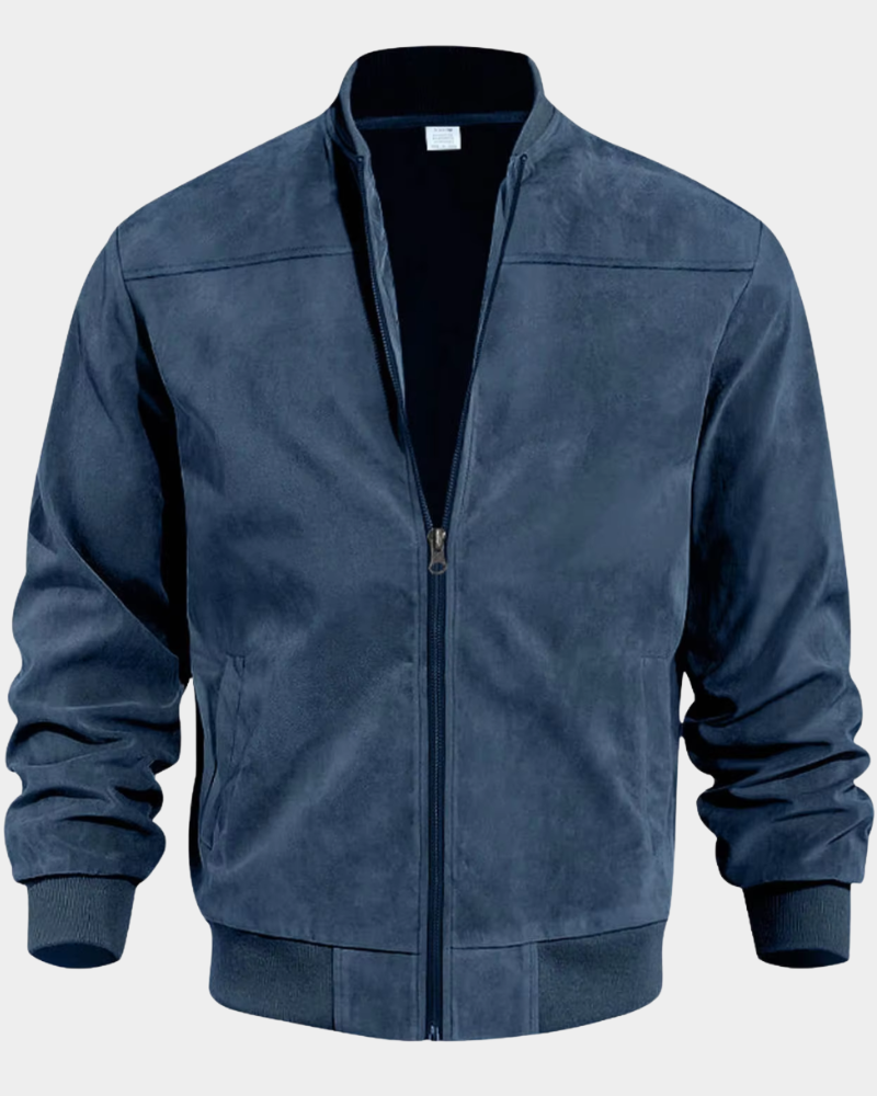 Men’s Lightweight Stand-Collar Ribbed Bomber Jacket