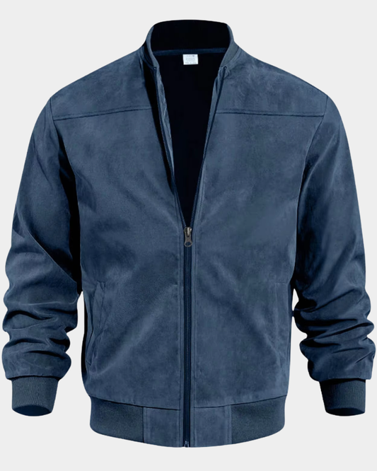 Men’s Lightweight Stand-Collar Ribbed Bomber Jacket
