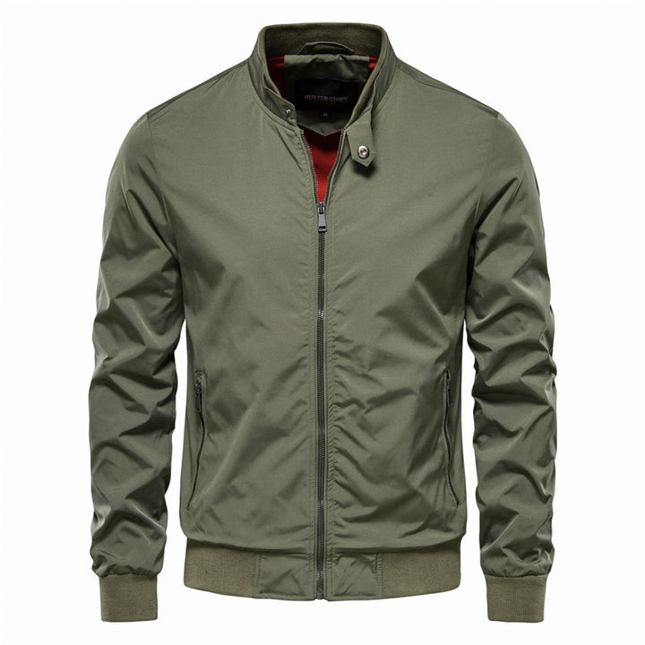 Men's Stand-Collar Full-Zip Bomber Jacket