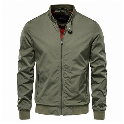 Men's Stand-Collar Full-Zip Bomber Jacket