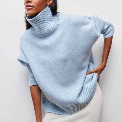 Women’s Soft High-Neck Classic Knit Sweater for Everyday Style