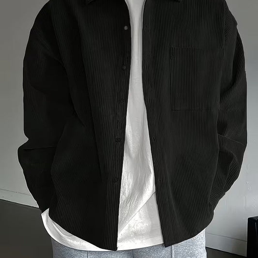Men’s Classic Corduroy Button-Front Overshirt Jacket