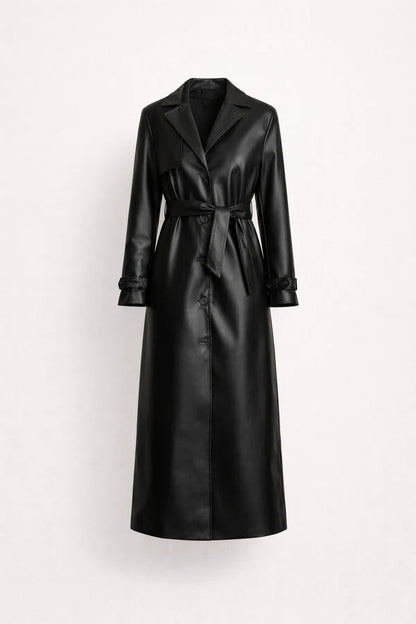 Women’s Lightweight Belted Faux Leather-Style Jacket