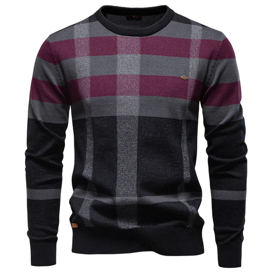 Men’s Diamond Pattern Crewneck Knit Sweater