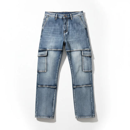 Men’s Utility Cargo Jeans with Reinforced Seams
