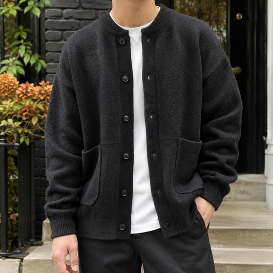 Men’s Relaxed Wool Knit Button Cardigan
