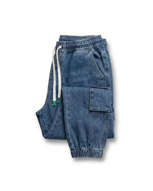 Men’s Organic Cotton Stretch Cargo Joggers with Cuffed Ankles